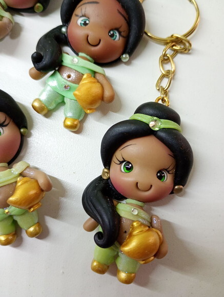 Chaveiro Princesa Jasmine em Biscuit
