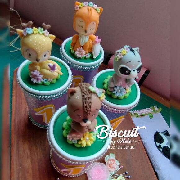 Cofrinho de Luxo Bosque Encantado em Biscuit