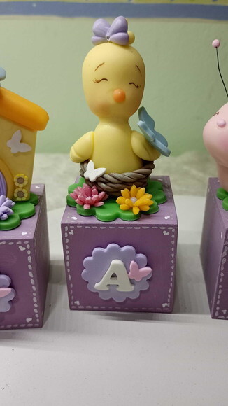 Cubos Personalizados Jardim Encantado em mdf e Biscuit1