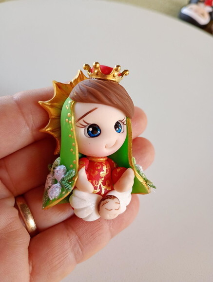 Ímã Nossa Senhora de Guadalupe em Biscuit