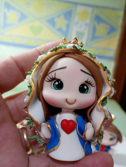 Imaculado Coração de Maria em Biscuit para Oratório
