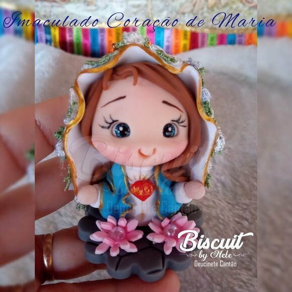 Imaculado Coração de Maria em Biscuit para Oratório
