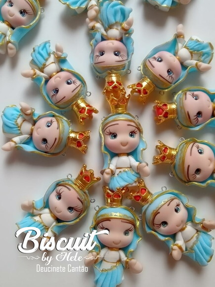 Ímãs de Geladeira Nossa Senhora Medianeira em Biscuit