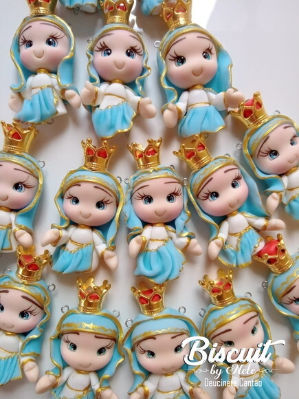 Ímãs de Geladeira Nossa Senhora Medianeira em Biscuit