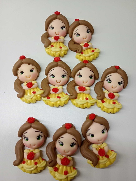 Kit Apliques para Laços Princesinhas Diversas em Biscuit