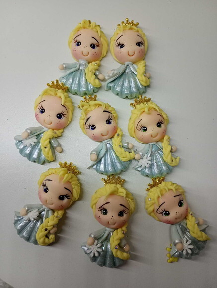 Kit Apliques para Laços Princesinhas Diversas em Biscuit