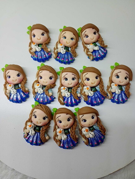 Kit Apliques para Laços Princesinhas Diversas em Biscuit