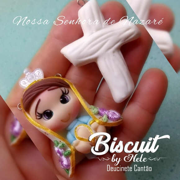 Kit Entremeio Nossa Senhora de Nazaré em Biscuit (kit com 4)