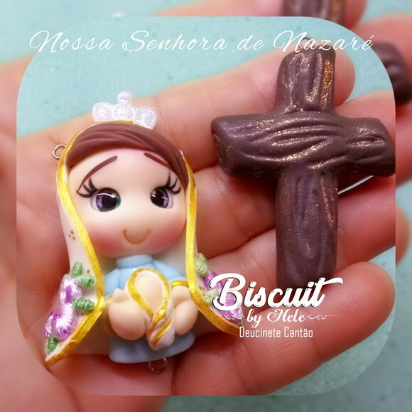 Kit Entremeio Nossa Senhora de Nazaré em Biscuit (kit com 4)