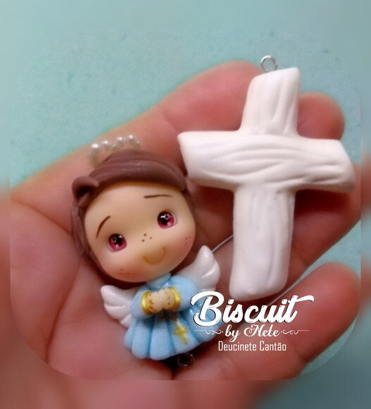 Kit Entremeio para Terços Anjinho Azul em Biscuit