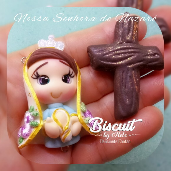 Kit Entremeio Nossa Senhora de Nazaré em Biscuit (kit com 4)