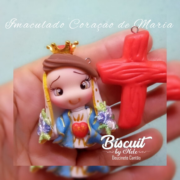 Kit Entremeios Imaculado Coração de Maria em Biscuit