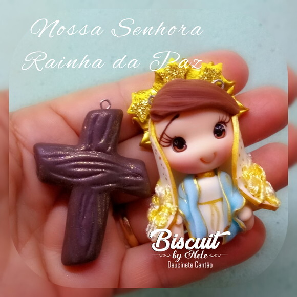 Kit Entremeios Nossa Senhora Rainha da em Biscuit (com 4)
