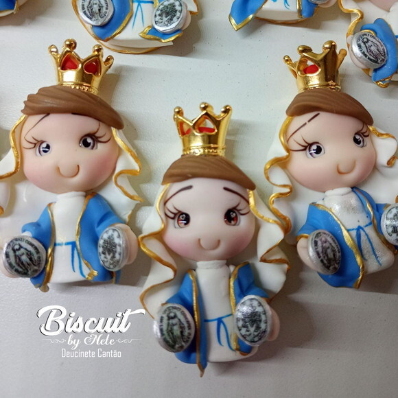 Kit N. Sra da Medalha Milagrosa em Biscuit (kit com 4)