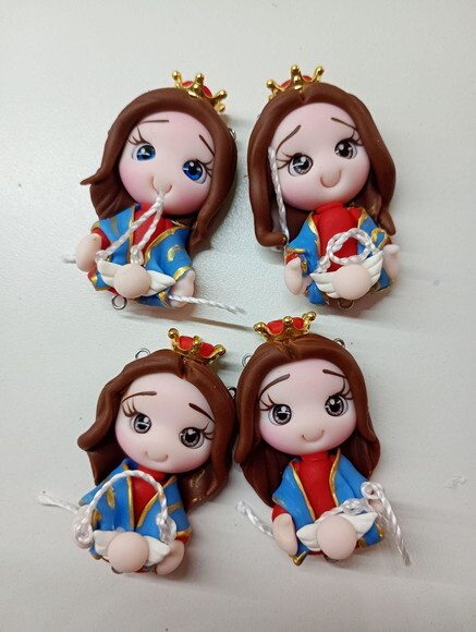Kit Nossa Senhora Desatadora dos Nós em Biscuit (kit com 4)