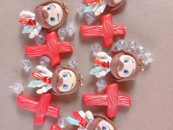 Kit para Terços Jesus Misericordioso em Biscuit (kit com 4)