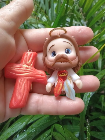 Kit Pingentes para Terços Jesus da Misericórdia em Biscui