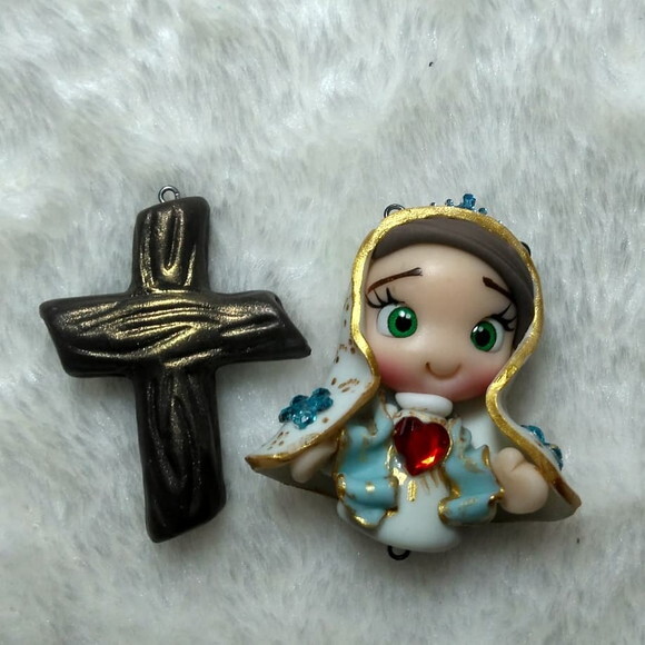 Kit Pingentes para Terços Santinho com Crucifixo