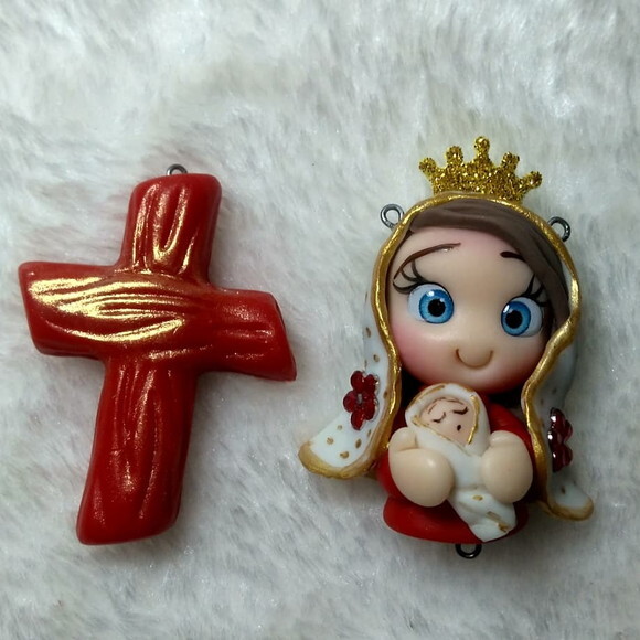 Kit Pingentes para Terços Santinho com Crucifixo
