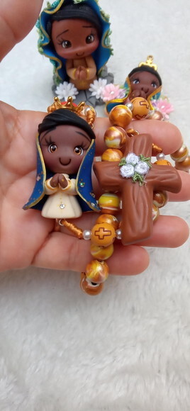 Kit Presente Nossa Senhora de Aparecida em Biscuit Mod. 2
