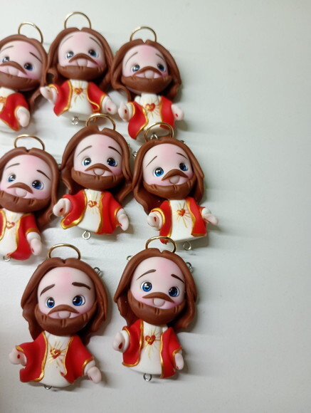 Kit Sagrado Coração de Jesus em Biscuit (kit com 4)