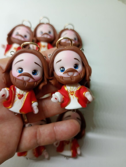 Kit Sagrado Coração de Jesus em Biscuit (kit com 4)