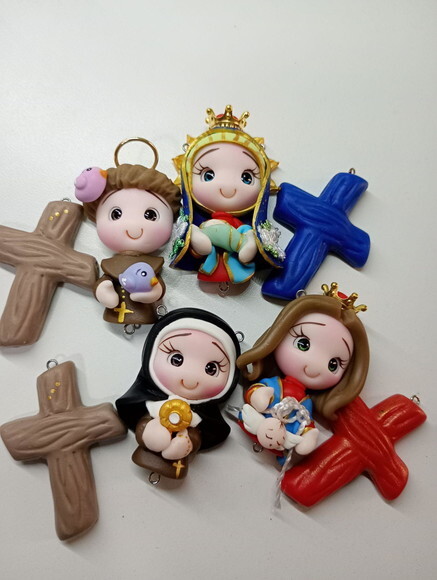 Kit Santinhos Misto em Biscuit (kit com 4)