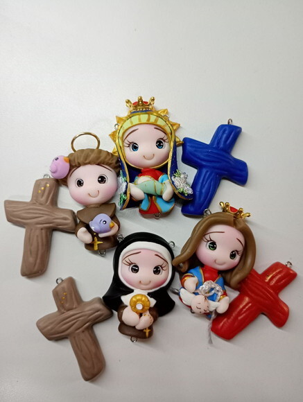 Kit Santinhos Misto em Biscuit (kit com 4)