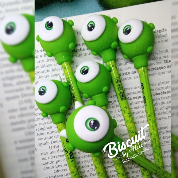Lápis Decorado Monstros S/a Mike Wazowski em Biscuit