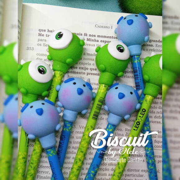 Lápis Decorado Monstros S/a Sully em Biscuit