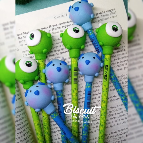 Lápis Decorado Monstros S/a Sully em Biscuit