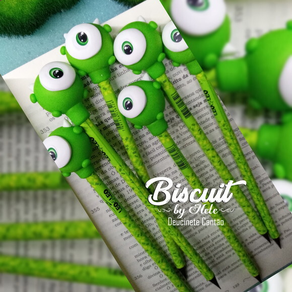 Lápis Decorado Monstros S/a Mike Wazowski em Biscuit