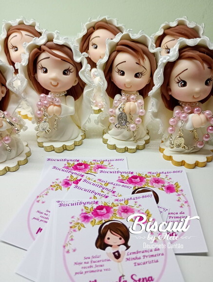 Lembrancinha Primeira Eucaristia Menina em Biscuit 1