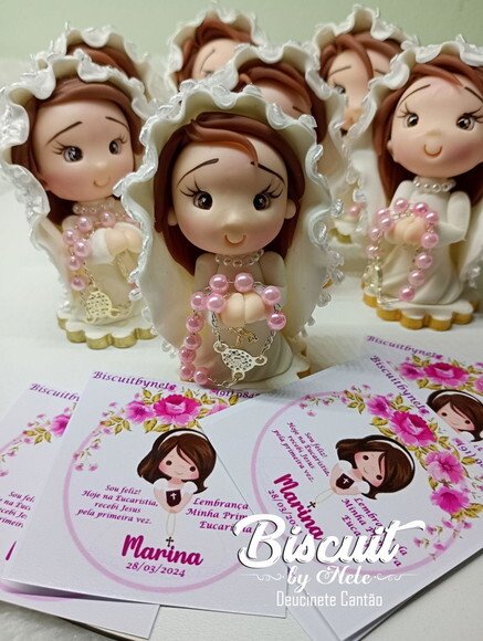 Lembrancinha Primeira Eucaristia Menina em Biscuit 1