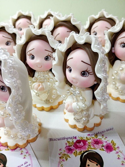 Lembrancinha Primeira Eucaristia Menina em Biscuit 3.