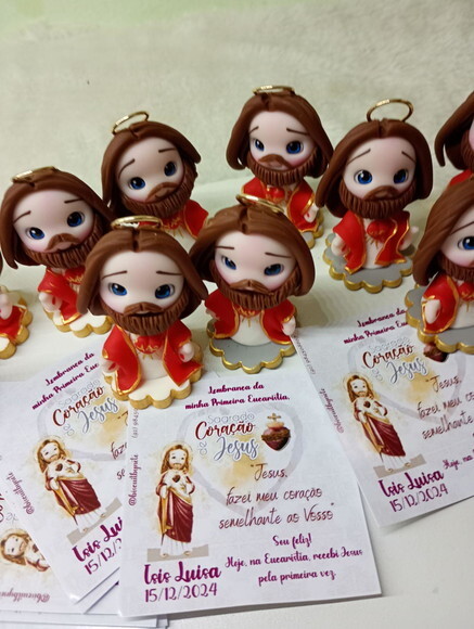 Mini Sagrado Coração de Jesus em Biscuit (preço Unitário)