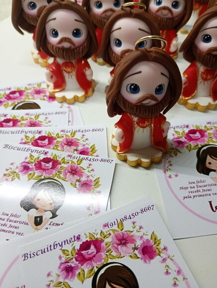 Mini Sagrado Coração de Jesus em Biscuit (preço Unitário)
