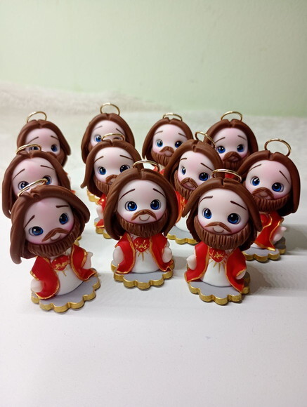 Mini Sagrado Coração de Jesus em Biscuit (preço Unitário)