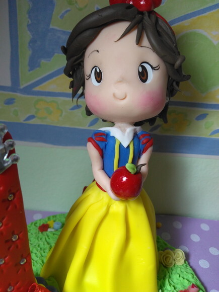 Mini Topo Branca de Neve em Biscuit