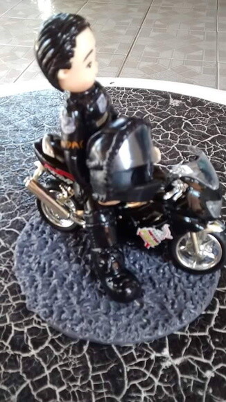 Motoqueiro personalizado topo de bolo