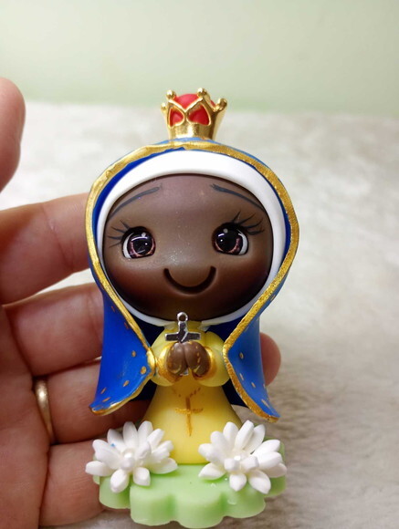 Nossa Senhora de Aparecida em Biscuit para Oratório