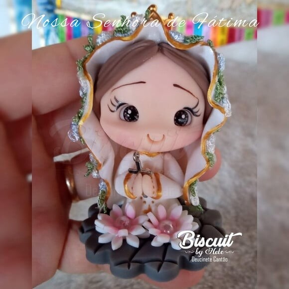 Nossa Senhora de Fátima em Biscuit para Oratório