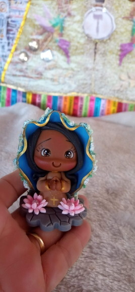 Nossa Senhora de Aparecida em Biscuit para Oratório