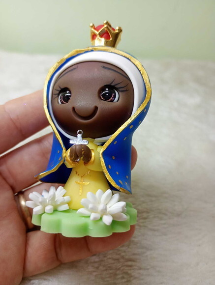 Nossa Senhora de Aparecida em Biscuit para Oratório