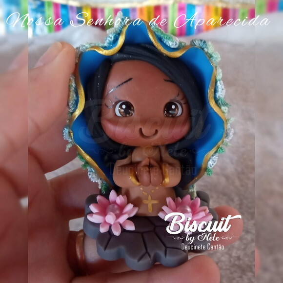 Nossa Senhora de Aparecida em Biscuit para Oratório