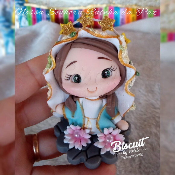 Nossa Senhora Rainha da Paz em Biscuit para Oratório