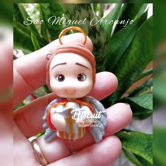 Pingentes para Tercos Arcanjo São Miguel em Biscuit