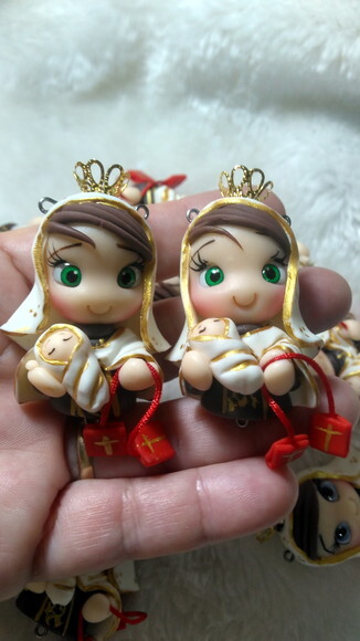 Pingentes para Terços Nossa Senhora do Carmo em Biscuit.