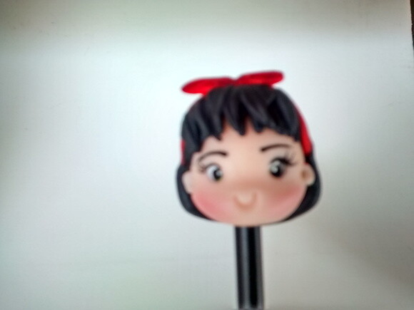 Ponteira de Lápis Branca de Neve em Biscuit