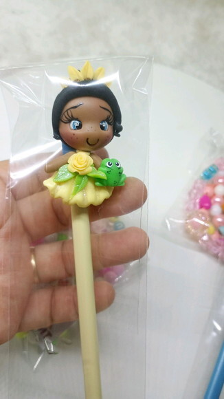 Ponteira de Lápis Princesa Jasmine em Biscuit
